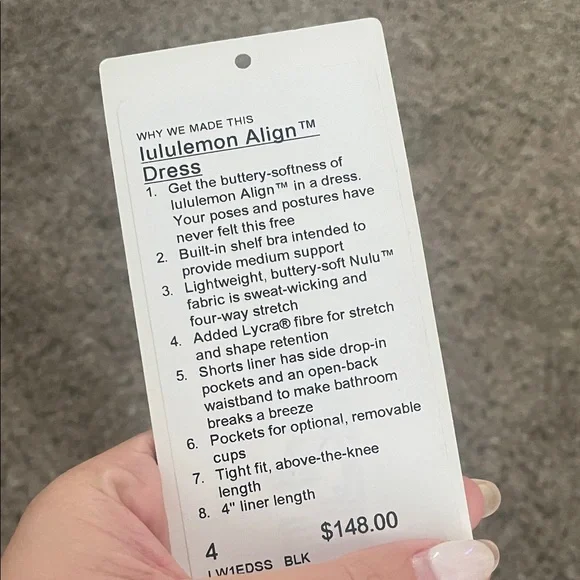 Lululemon Align Black Dress NWOT - Picture 2 of 2